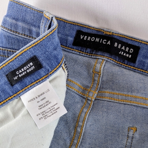 Veronica Beard Carolyn 10" Baby Boot Exposed Button Fly Frayed Grotto 31/12 EUC - Picture 13 of 13